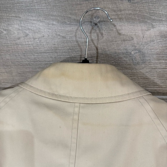 Vintage London Fog Trench Coat Mens 42 Reg Over Jacket Zip Out Lining Khaki Tan - Picture 9 of 14